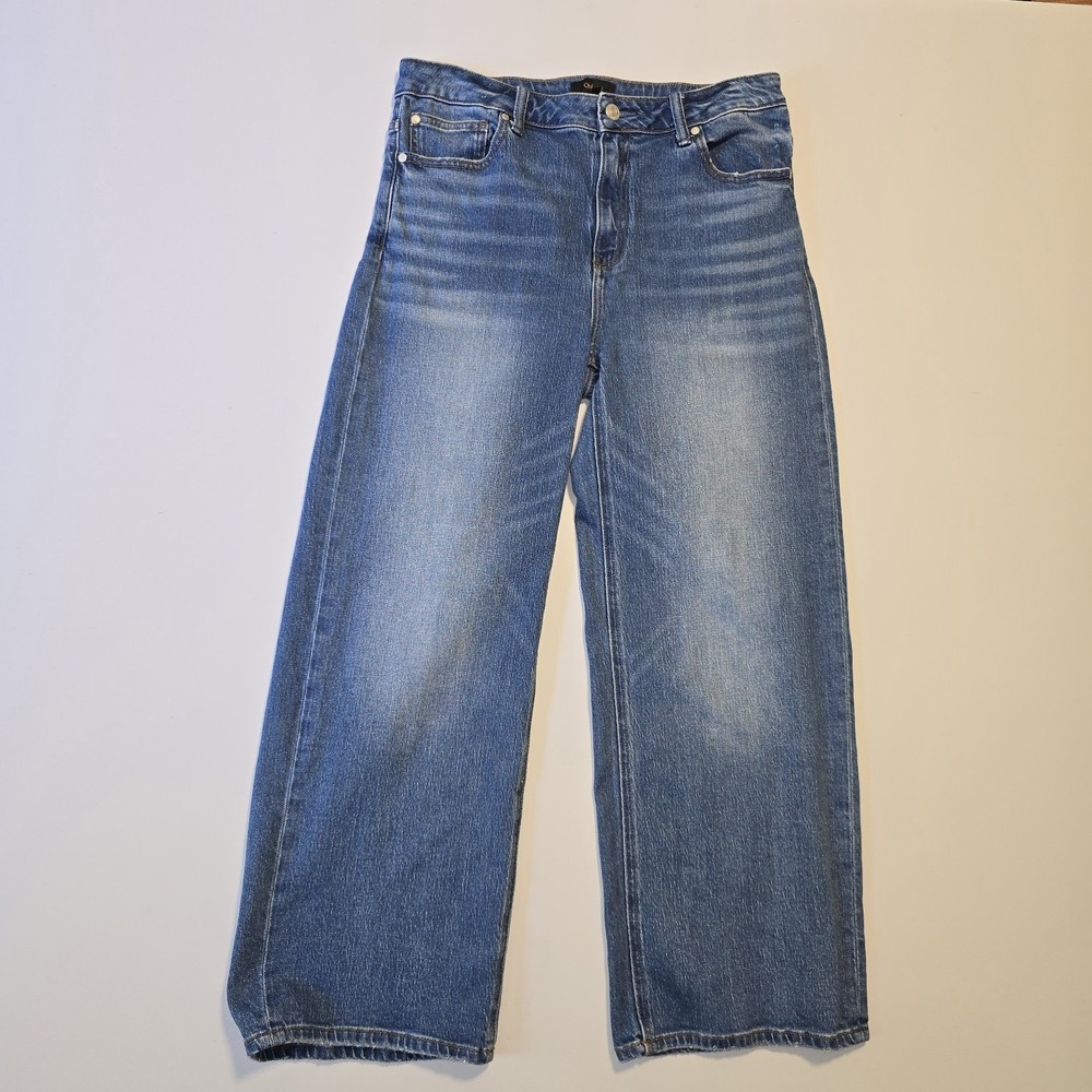 Quince Bella Stretch Relaxed Straight Jeans Atlantic Blue Size 31 Womens Denim